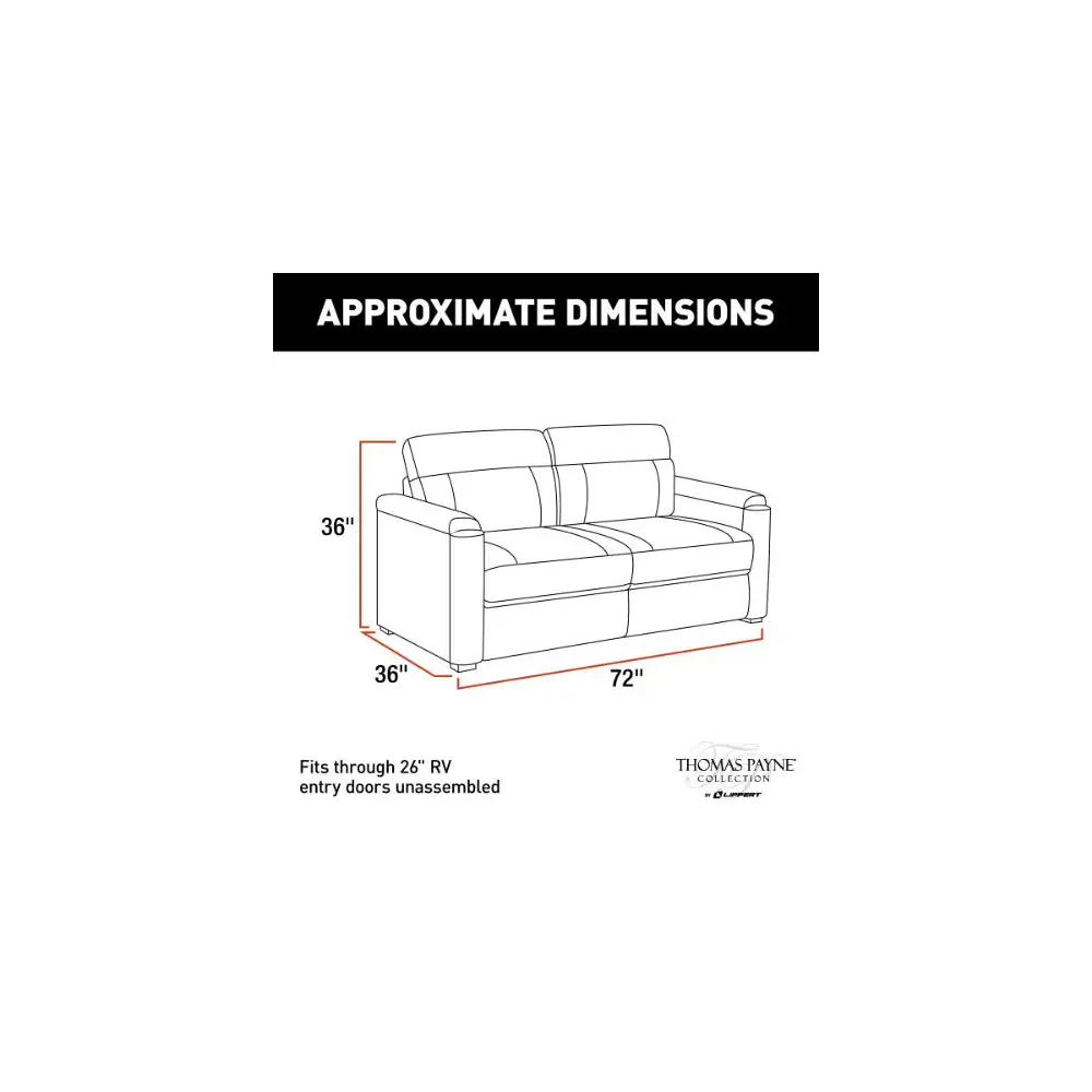 Tri-fold 2 Seater Sofa 72" - Tan - LIP2020128896 - view 2